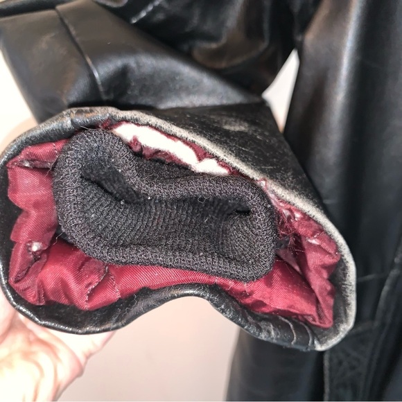 Vintage Leather Attic Penny Lane Jacket Black and Brown Fur Collar 46 - Picture 13 of 15